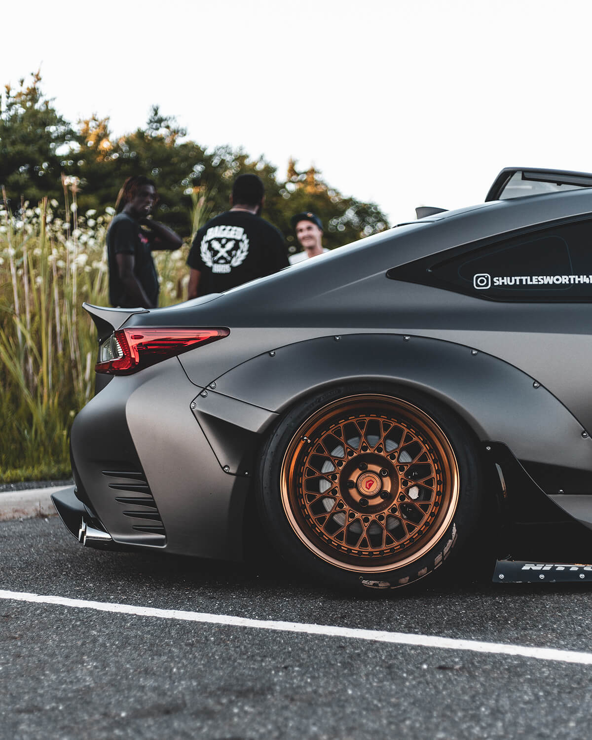 Slammed Lexus RCF with overfenders