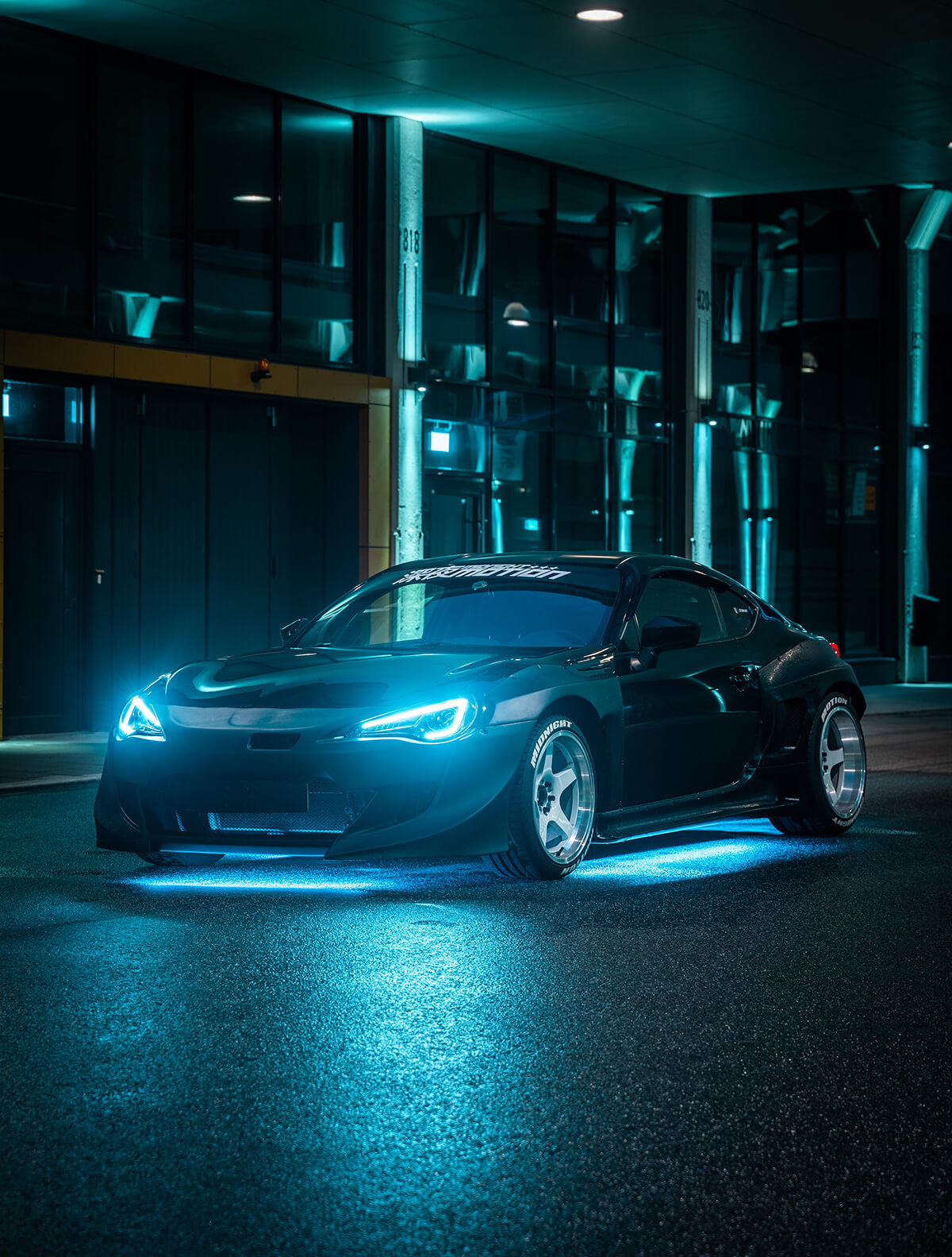 Subaru BRZ with blue LED headlights