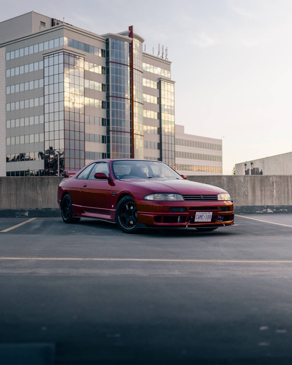 Clean Nissan Skyline GTS-T Coupe R33 on black wheels