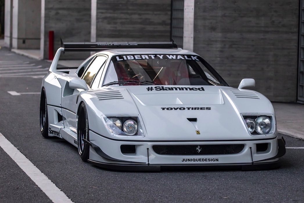 Custom Ferrari F40 with over fenders and wide body kit