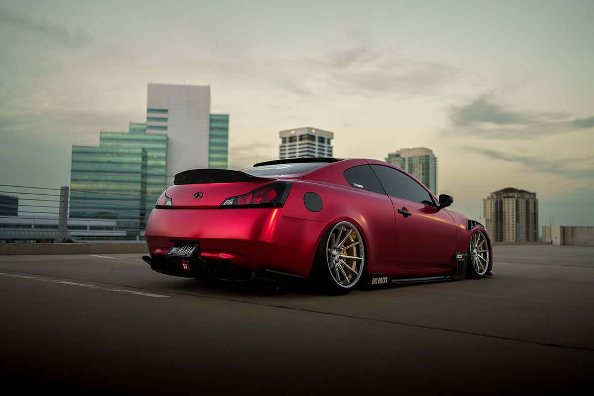 Infiniti G37 COupe in candy red color