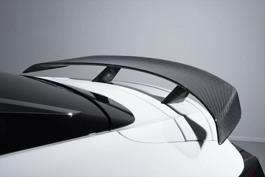 Lexus LC500h with custom carbon fiber spoiler