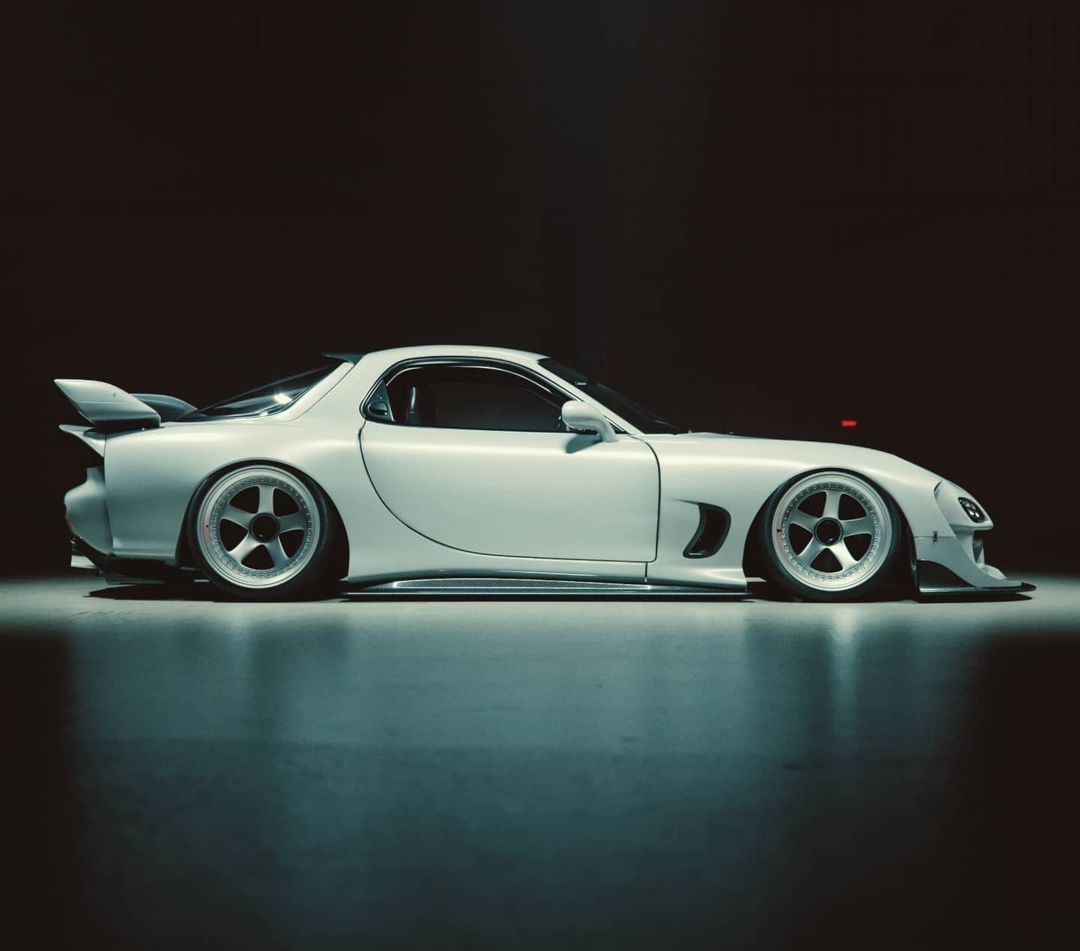 Lowered Mazda RX7 FD3S with a wide Body Kit