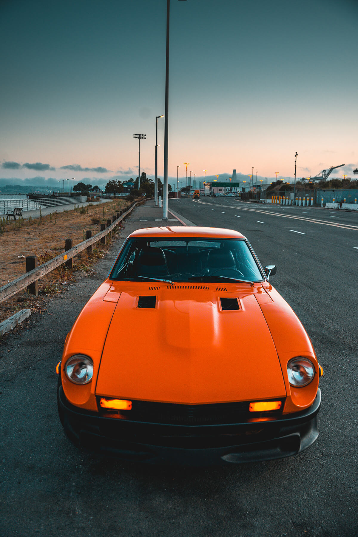 Classic Datsun 240z in orange paint