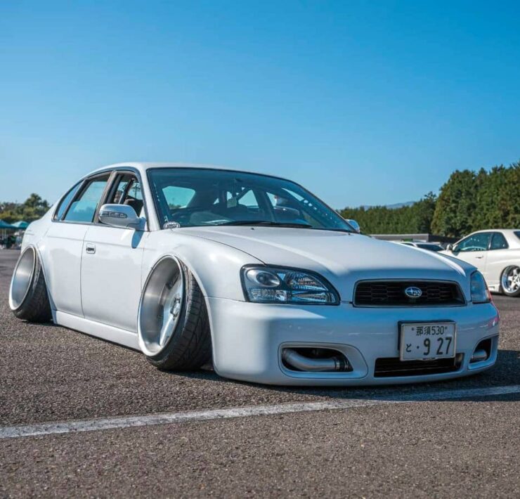 camber build VIP Subaru Legacy BE with a custom body kit and shaved body panels