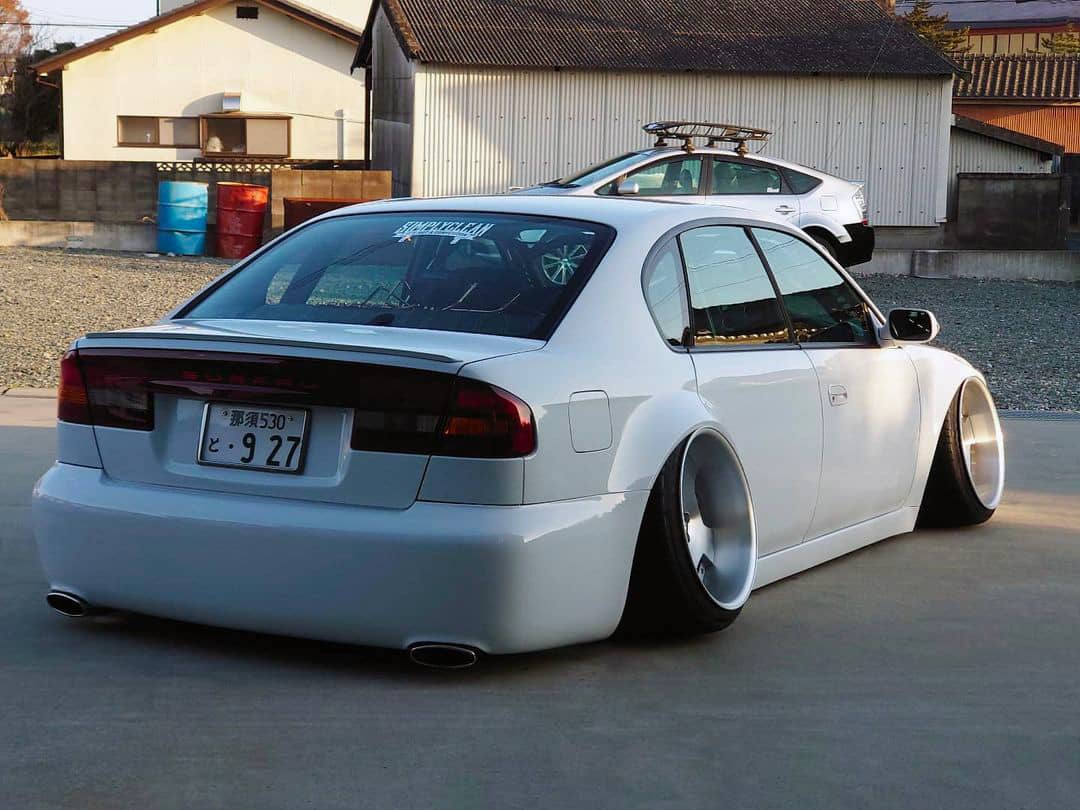 Stanced Subaru Legacy with huge camber vip style JDM