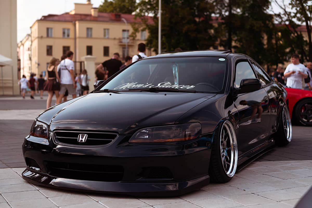 Black Slammed 6th Gen Honda Accord Coupe EX with low stance